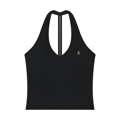 Women’s Halter V-Neck Yoga Tank Top | Fitted Gym & Workout Top
