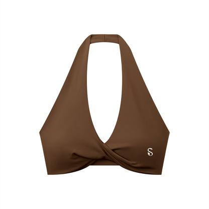 Selba Women’s Twist-Front Halter Sports Bra
