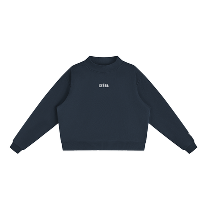 Essential Oversize Fleece Mock-Neck Sweatshirt