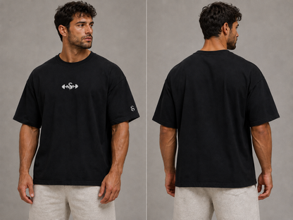 Selba Snake & Barbell Gym T-Shirt | Black Weightlifting & Strength Training Tee Pump Cover
