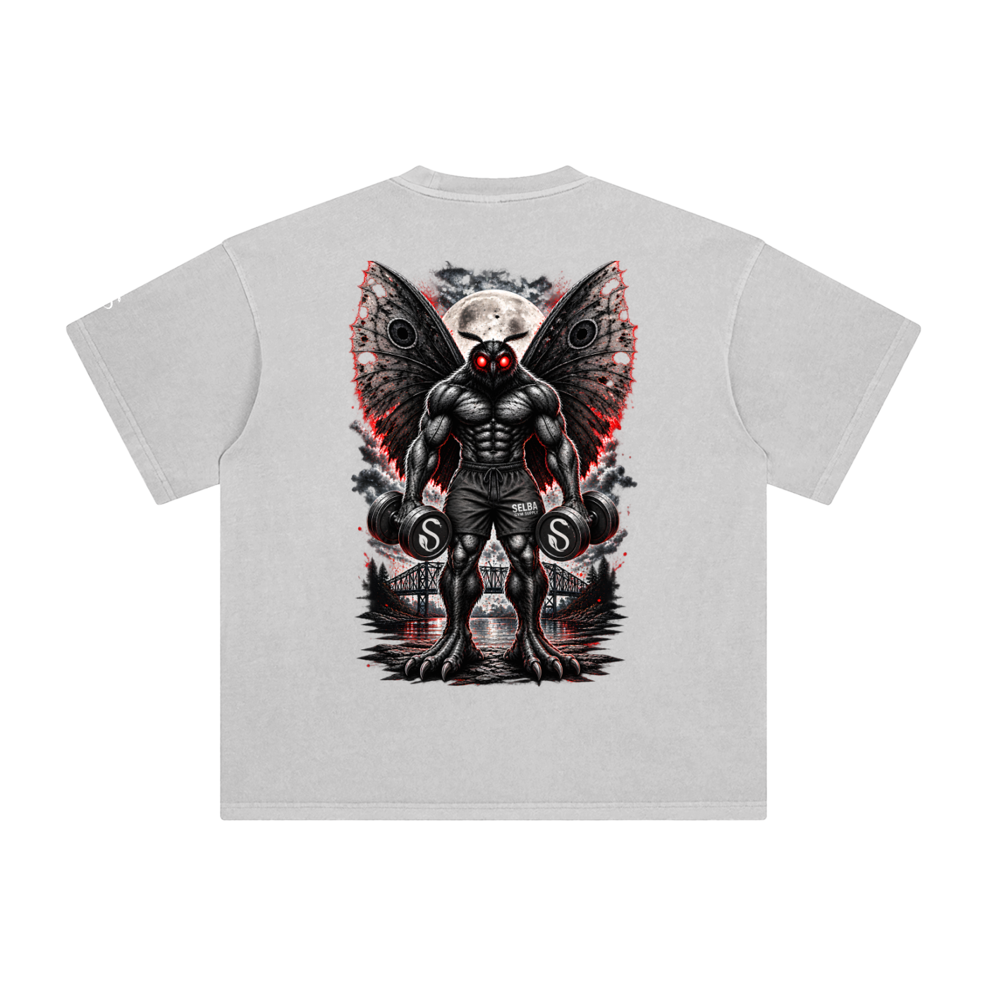 Buff Mothman “Train Wild” Oversized Gym Graphic Tee