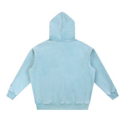 Train Wild Snow Wash Oversized Gym Hoodie | Heavyweight Fleece Pump Cove