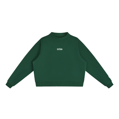 Essential Oversize Fleece Mock-Neck Sweatshirt