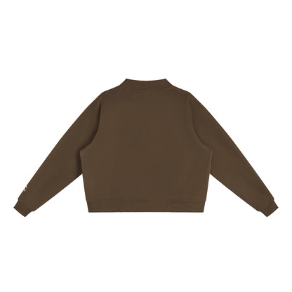 Essential Oversize Fleece Mock-Neck Sweatshirt