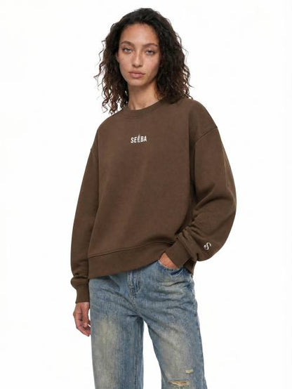 Essential Oversize Fleece Mock-Neck Sweatshirt