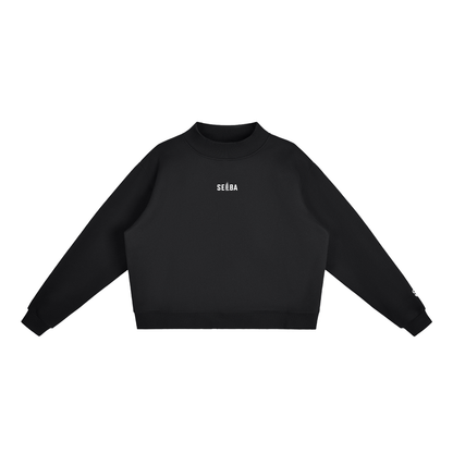 Essential Oversize Fleece Mock-Neck Sweatshirt