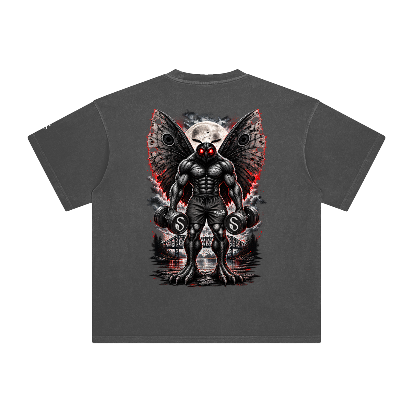 Buff Mothman “Train Wild” Oversized Gym Graphic Tee