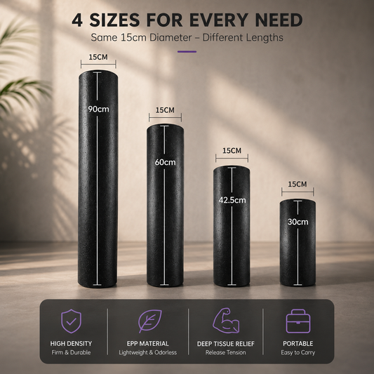 Yoga Foam Roller – High-Density EPP Roller for Muscle Recovery, Flexibility & Myofascial Release