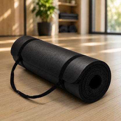 Non-Slip Yoga Mat – 10mm Thick High-Density NBR Foam Mat for Yoga, Pilates & Home Fitness