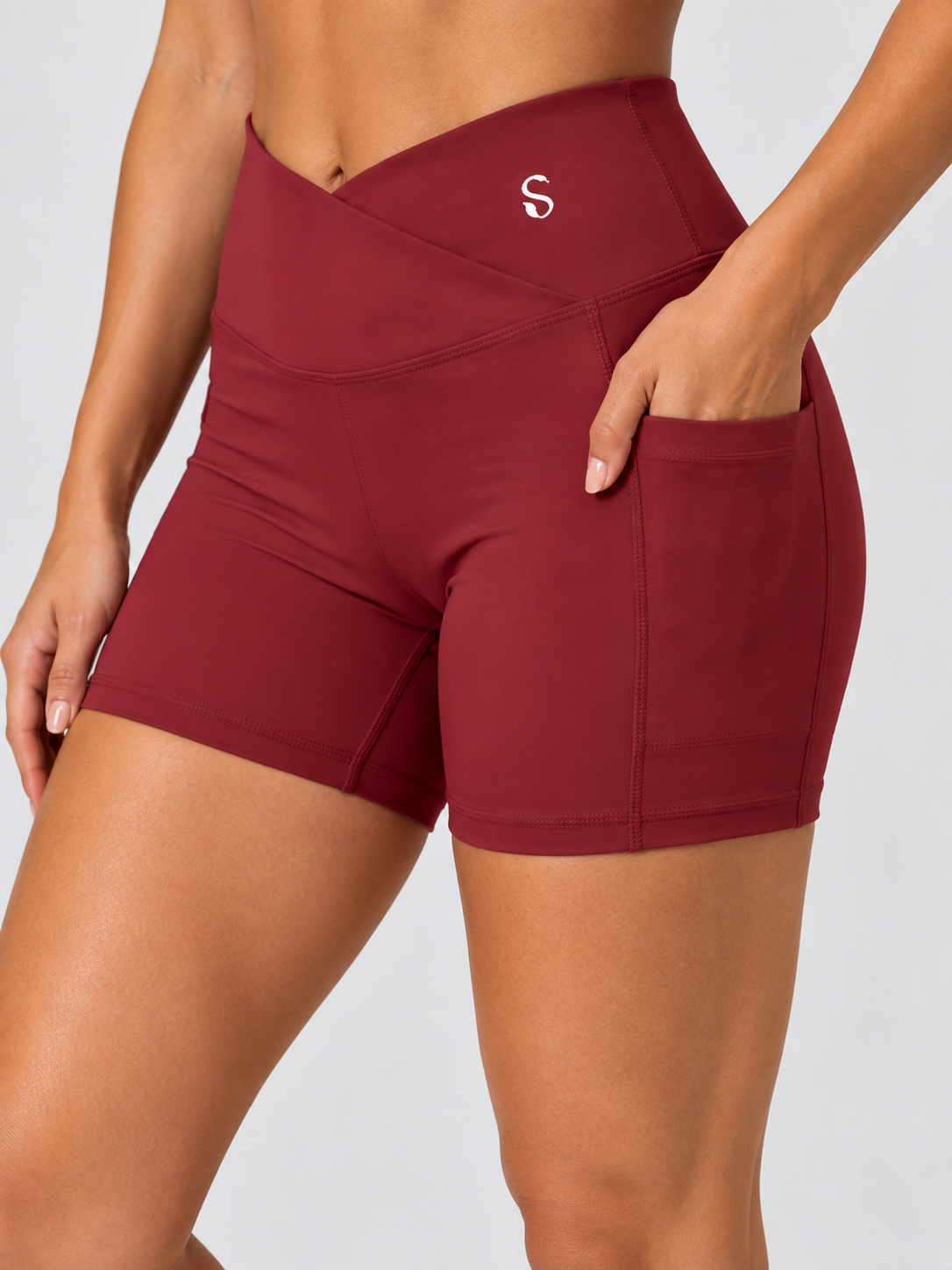 Women’s High-Rise Pocket Yoga Shorts | Scrunch Butt Gym & Workout Shorts – SELBA
