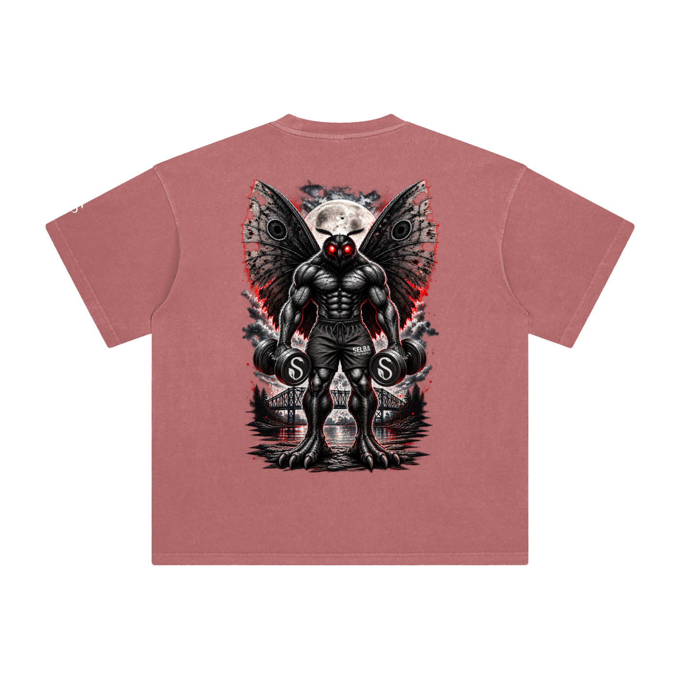 Buff Mothman “Train Wild” Oversized Gym Graphic Tee