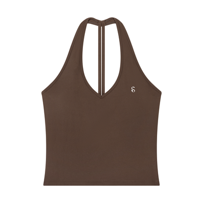 Women’s Halter V-Neck Yoga Tank Top | Fitted Gym & Workout Top