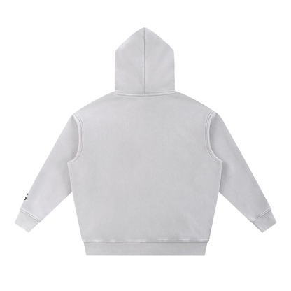 Train Wild Snow Wash Oversized Gym Hoodie | Heavyweight Fleece Pump Cove