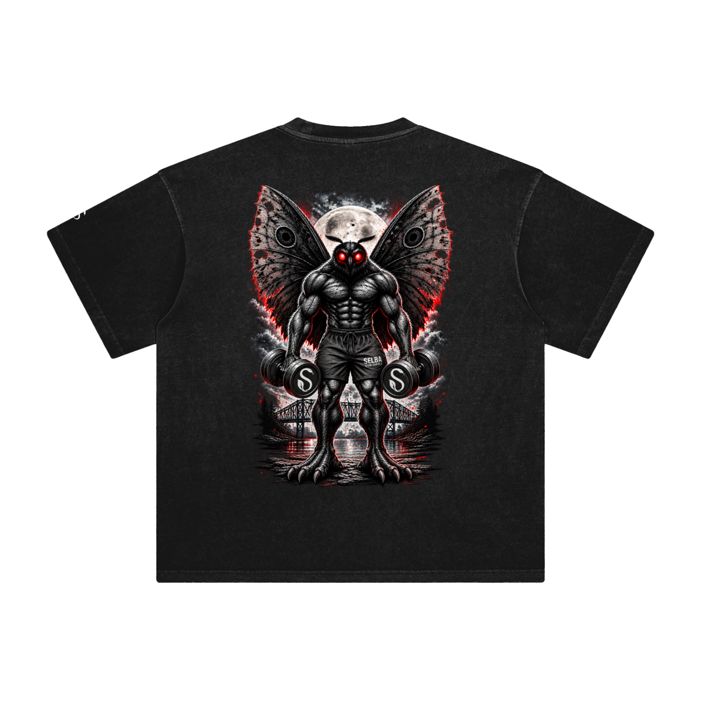 Buff Mothman “Train Wild” Oversized Gym Graphic Tee
