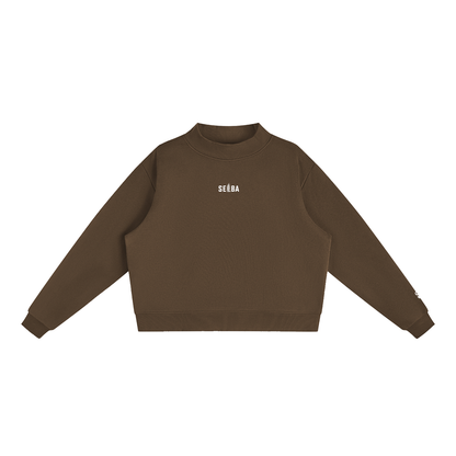 Essential Oversize Fleece Mock-Neck Sweatshirt