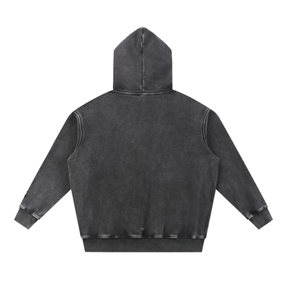 Train Wild Snow Wash Oversized Gym Hoodie | Heavyweight Fleece Pump Cove