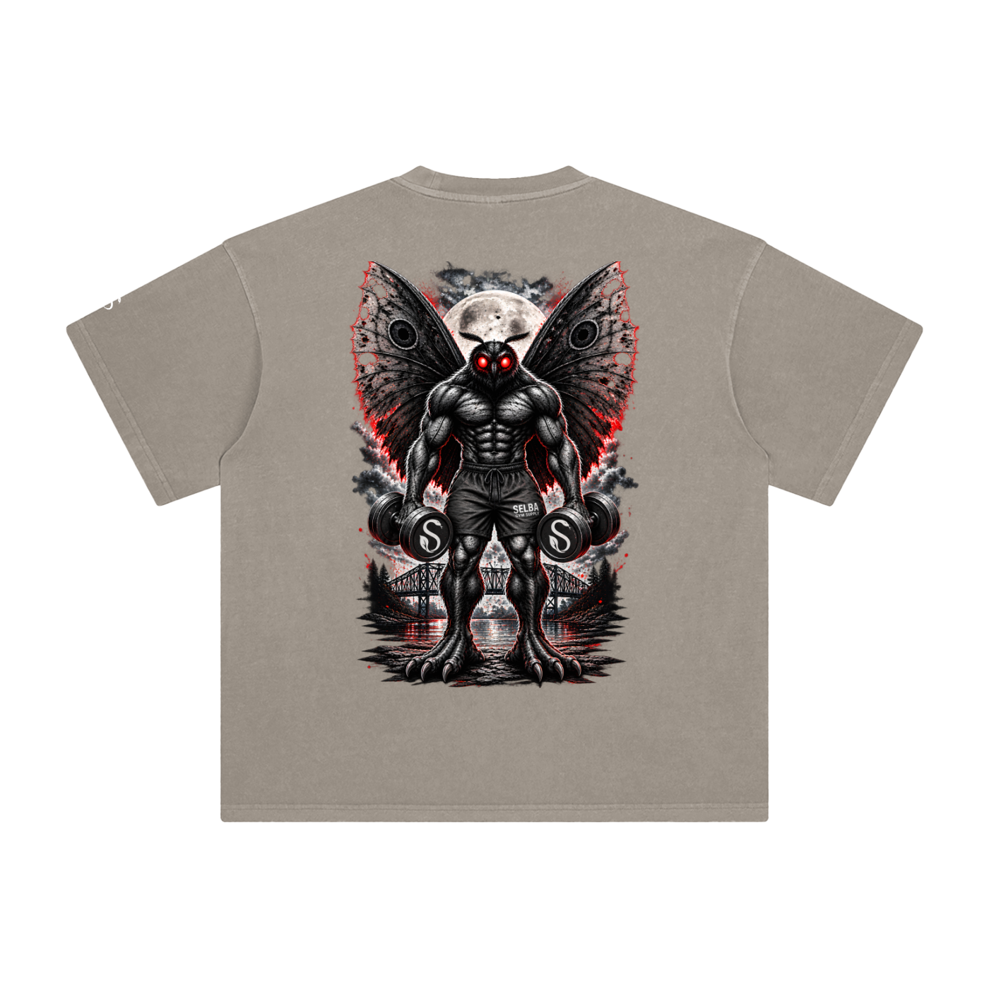 Buff Mothman “Train Wild” Oversized Gym Graphic Tee