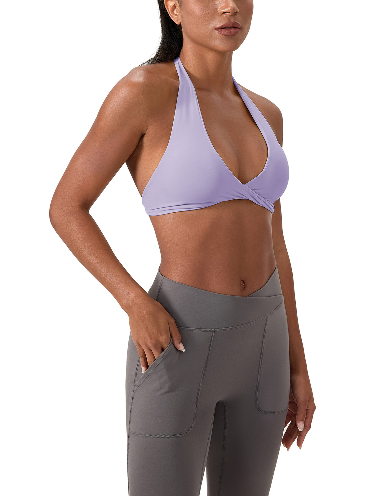 Selba Women’s Twist-Front Halter Sports Bra